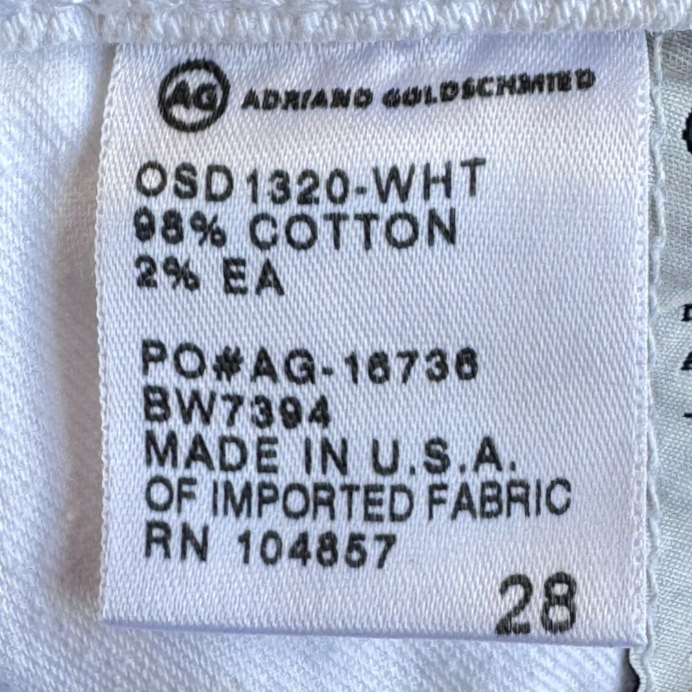 AG Adriano Goldschmied The Tomboy Crop Relaxed Straight Leg Jeans White Size 28 - Picture 11 of 12
